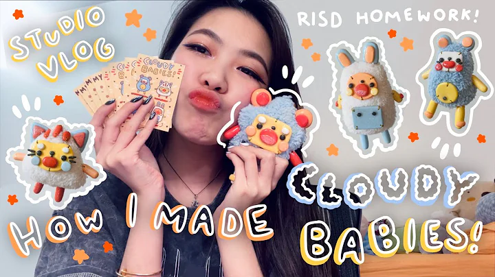 Making Cloudy Babies for Homework! (soft keychain friends!)  | RISD Studio Vlog | Tiffany Weng