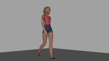 Female walk cycle animation, Lou