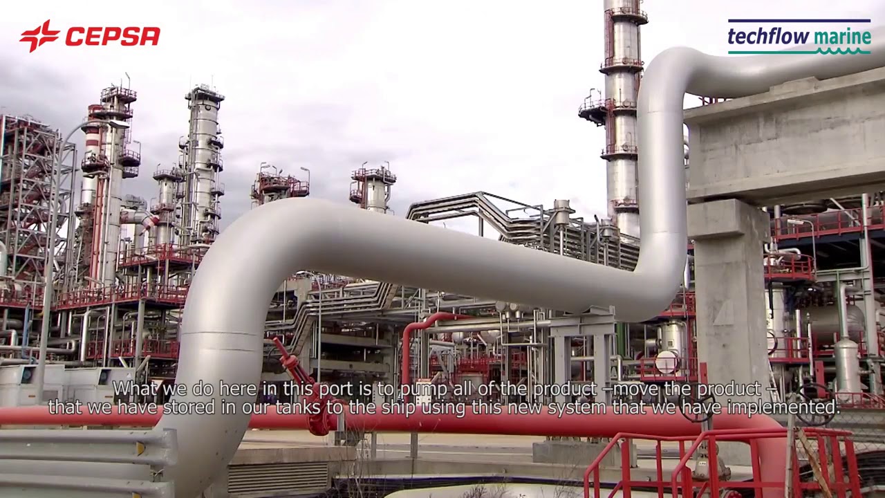 Techflow Marine & CEPSA - Quay Reel System - Загрузка танкеров - YouTube