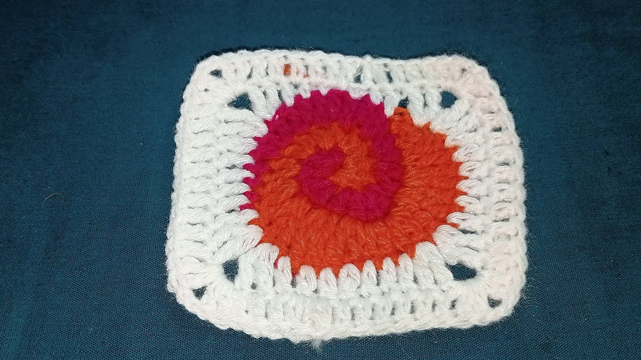 Day 20 # granny square challenge spiral heart
