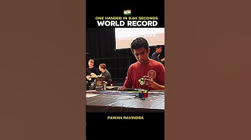 Pawan ravindra solve one handed cube world record in 8.64 seconds #rubikscube #shorts
