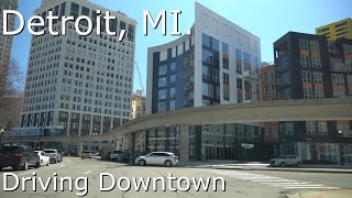 Detroit, MI. - 4K - Have A Relaxing Ride Driving Downtown With US Today [ASMR]