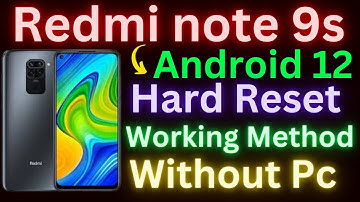 Redmi Note 9S Hard Reset Redmi Note 9S Pattren Unlock Factory Reset Redmi Note 9S Without PC 100%