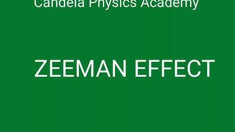 Zeeman effect