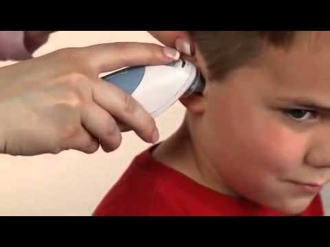 Taking a temperature with the Braun IRT 4520 Ear Thermometer