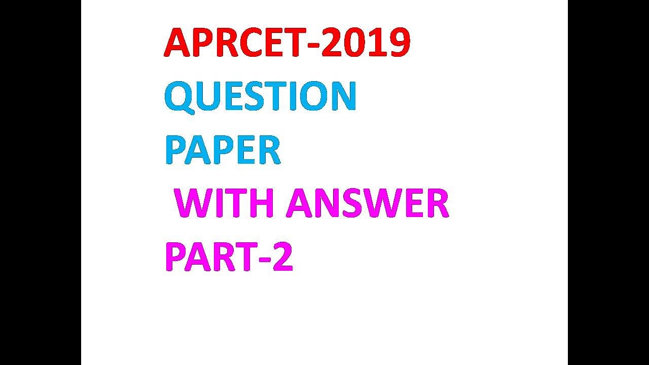 aprcet -2019 question paper with answers ,part-2: 19-36