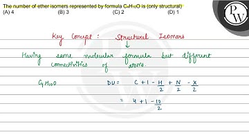 The number of ether isomers represented by formula \( \mathrm{C}_{4...