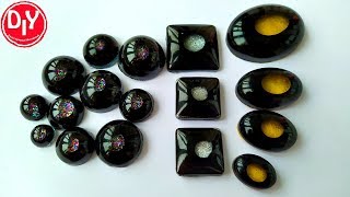 Epoxy resin cabochons with an interesting effect.