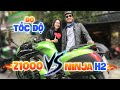 Nghệ Sĩ Tiết Cương chạy Kawasaki 
 Z1000 đọ tốc độ cùng nữ biker Vy Nguyễn chạy Ninja H2