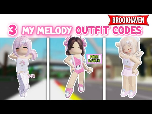 CUTE MY MELODY OUTFIT ID CODES FOR BROOKHAVEN 🏡RP ROBLOX 🩷✨ 