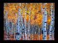 How to paint using Camel Heavy body acrylic colors / Birch Trees Forest painting / Satisfying  video