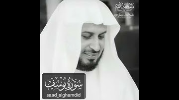 سعد الغامدي حالات واتس اب دينية سورة يوسف قرآن الكريم مقطع جميل جداً 😢 يٰصٰحبى السجن ..
