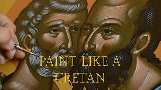 Byzantine Icon. How to Paint Faces and Beards the Cretan Way