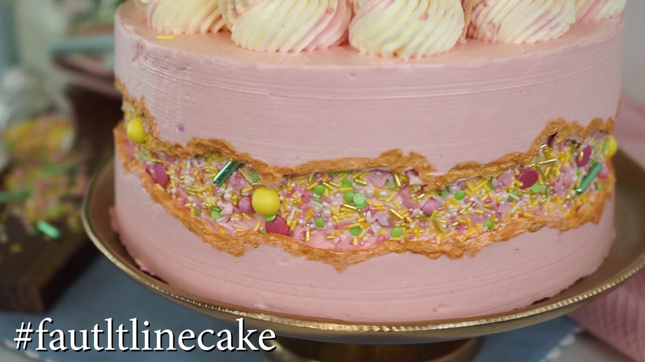 Tortentrend Fault Lines - Trend Torte Fault Lines Tutorial - Streusel Bordüre - Kuchenfee