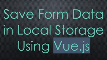 Save Form Data in Local Storage Using Vue.js