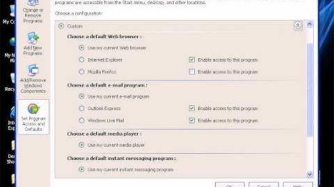 How To Set Program Access And Defaults In Windows XP