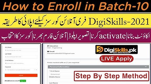 How to enroll in digiskills batch 10 | Join digiskills new batch by apply online 2021 | Full method