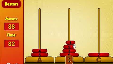 TORRE DE HANOI 7 DISCOS 127 MOVIMENTOS