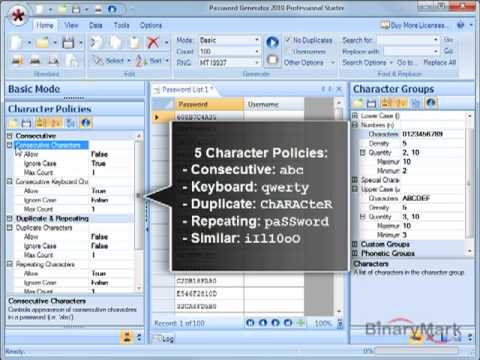 See how you can enforce certain security-related policies when generating passwords, such as: no repeating characters, or no consecutive characters.