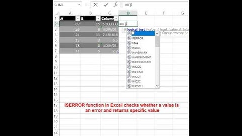 ISERROR function in Excel #shorts #excel #function #iserror