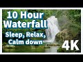 10 hours idyllic Waterfall 4K | Relaxation, Deep Sleep, Meditation, Stress Relief with water sounds