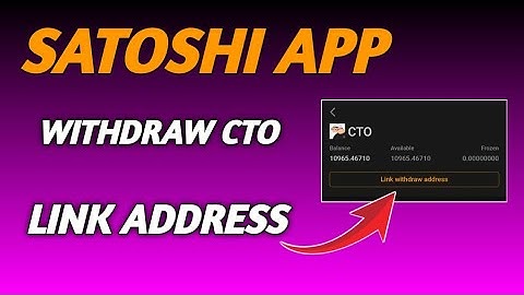 How to Withdraw CTO Token | Satoshi App Withdraw CTO Token | Connect Address To CTO | Crypto Airdrop