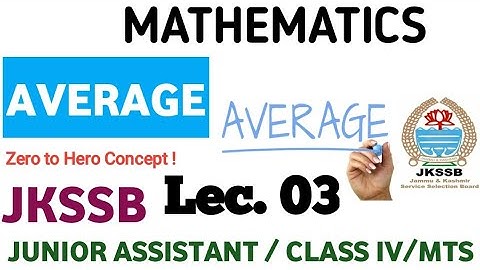Average Practice Questions L-3| Jkssb Junior assistant/ Jkssb Class IV/MTS #jkssb