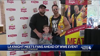 WWE's 'megastar' LA Knight meets wrestling fans at Giant Eagle