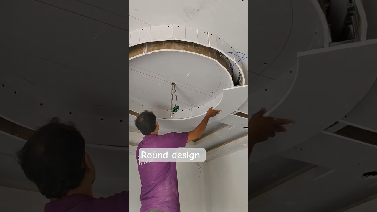 gypsum false ceiling round design bedroom 