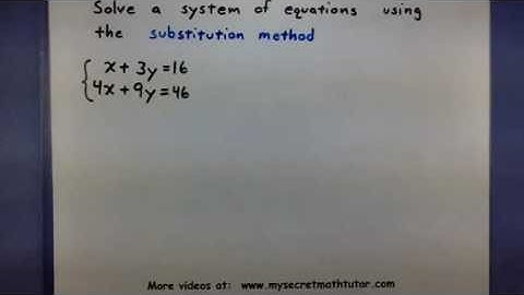 Pre-Calculus - Solve a system of equations using the substitution method