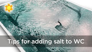 Tips for adding salt to watercolor (time lapse salt action!)