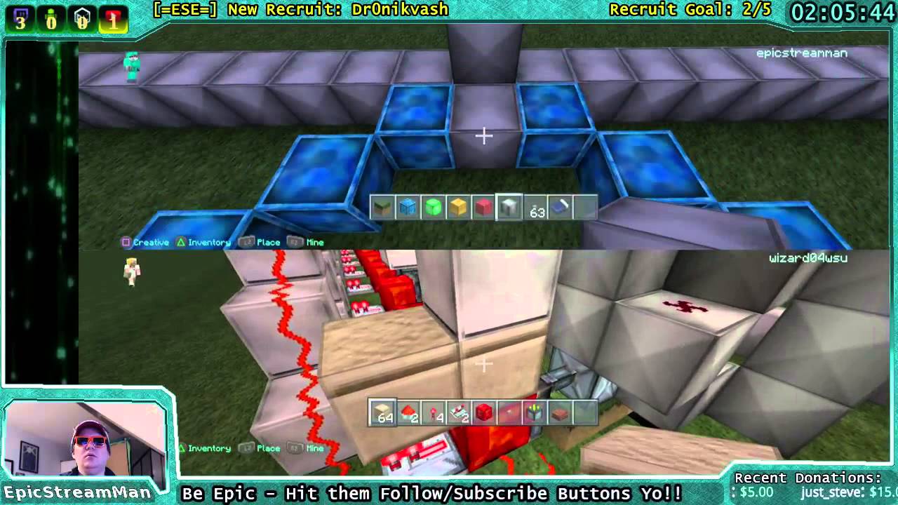 Krazy Minecraft Redstone fun with my buddy Andy 2 pc remote