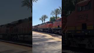 Very Rare! BNSF 5320 Frankenstein Unit Trails Through Fullerton!