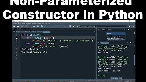 Non-Parameterized Constructor in Python | Python Programming in Hindi #67