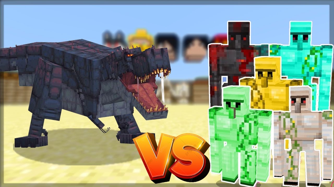 Minecraft Drex Game Minecraft: T-Rex (The Daw Era) Vs Extra Golems ! - BATALHA DE MOBS | 1. ...