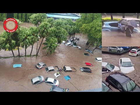 Destruction and Flood by Cyclone Belal in Mauritius | Warning of Class 3 | Flood in Mauritius