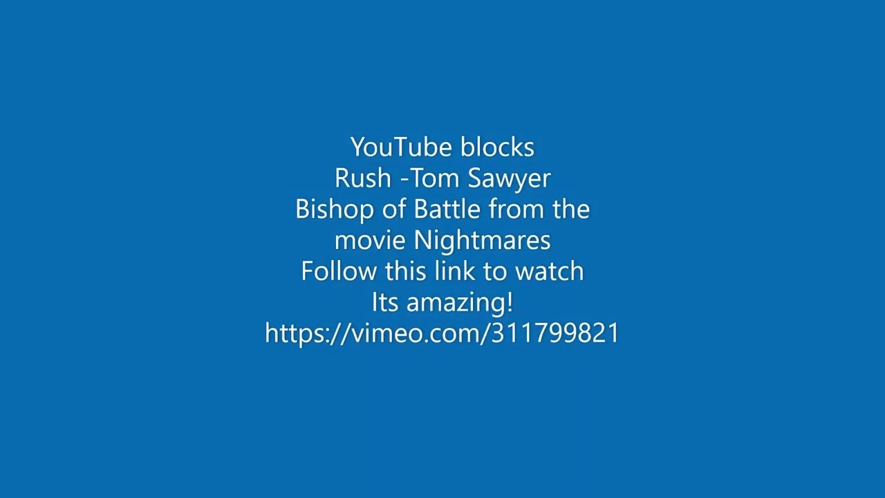 Rush - Tom Sawyer - Bishop of Battle MUSIC VIDEO from movie NIGHTMARES | 