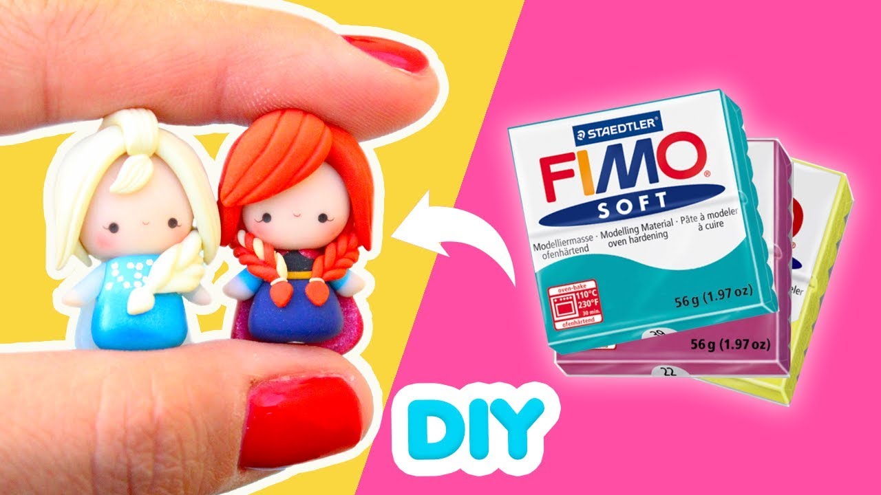 DIY HOW TO MAKE ANNA AND ELSA WITH CLAY! - VALENTINES COLLAB
