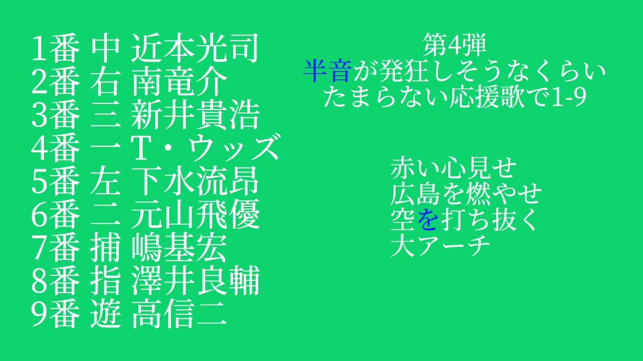 忘れた頃に第4弾 半音が発狂しそうなくらい好きな応援歌で1-9