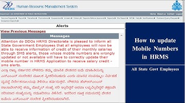 Update All State Employees Mobile number in HRMS Application to receive salary credit