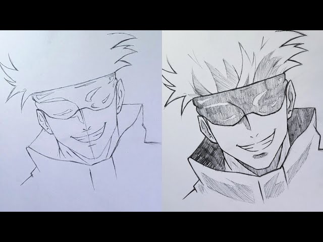 Simple as that . . ., #anime #gojo #tutorial #animeart #pencil #sket, how to draw gojo