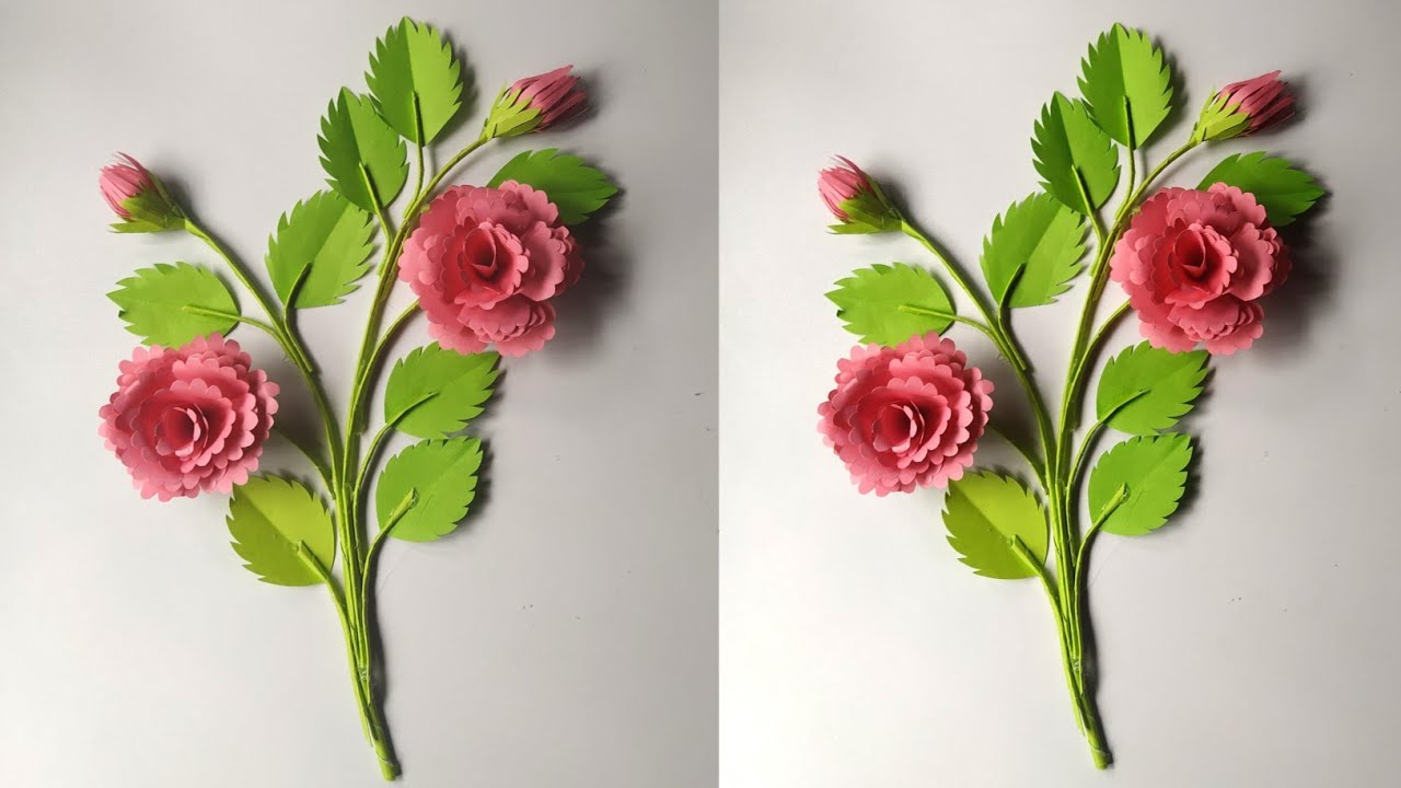 Unique Design Paper Flower | Room Decor Ideas | Paper Flower Crafts ...
