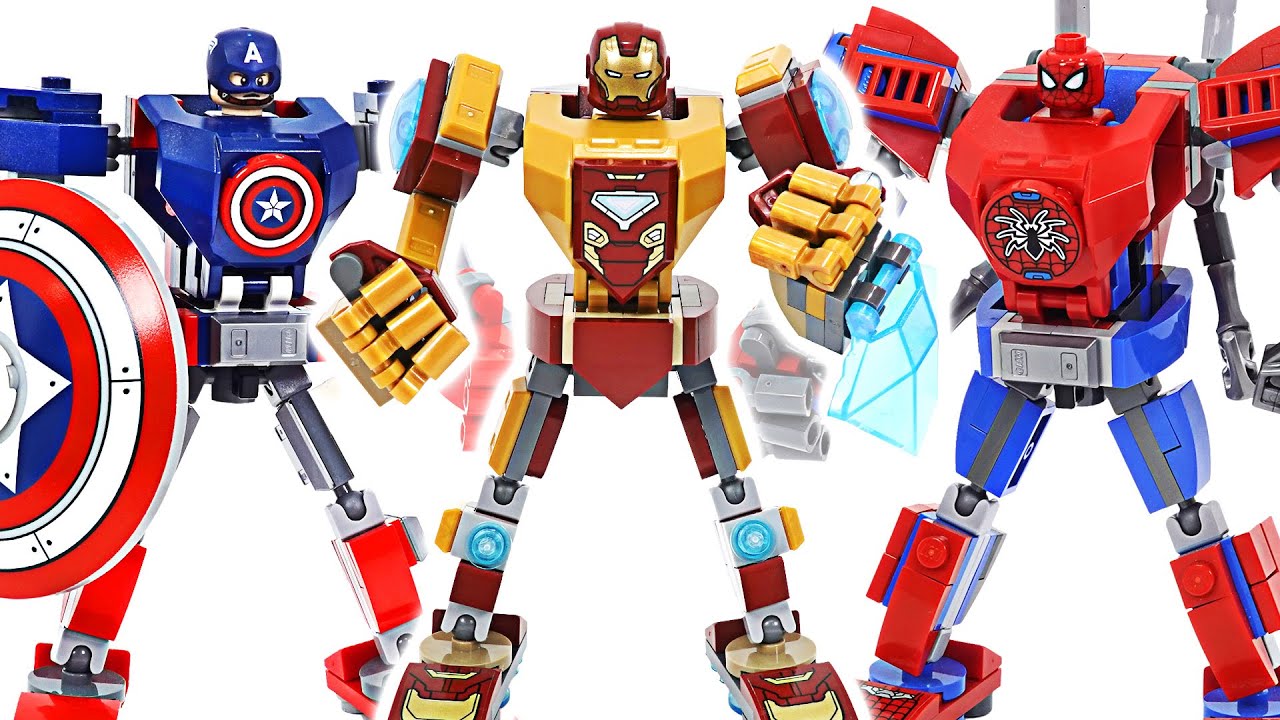 레고 어벤져스 아이언맨 맥 아머 로봇! 악당들을 물리쳐라! | 두두팝토이