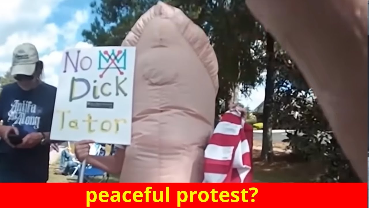 Elderly protester pulled to the ground — unbelievable moment