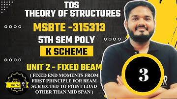 Ch-2 Fixed Beam | FEM FOR ECCENTRIC LOAD |MSBTE| Theory of structure | SEM5| TOS |K SCHEME|315313|