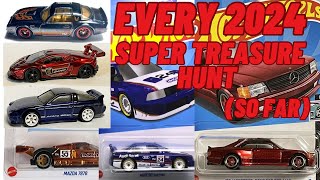 Every 2024 Hot wheels super treasure hunt! (So far)(cases A-P)