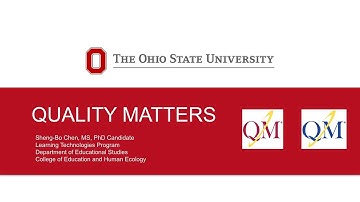 Learn Quality Matters in 5 minutes by Sheng-Bo (Arthur) Chen [CC]