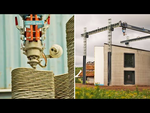 Giant 3D-printer builds a TWO-STORY house in one piece ?