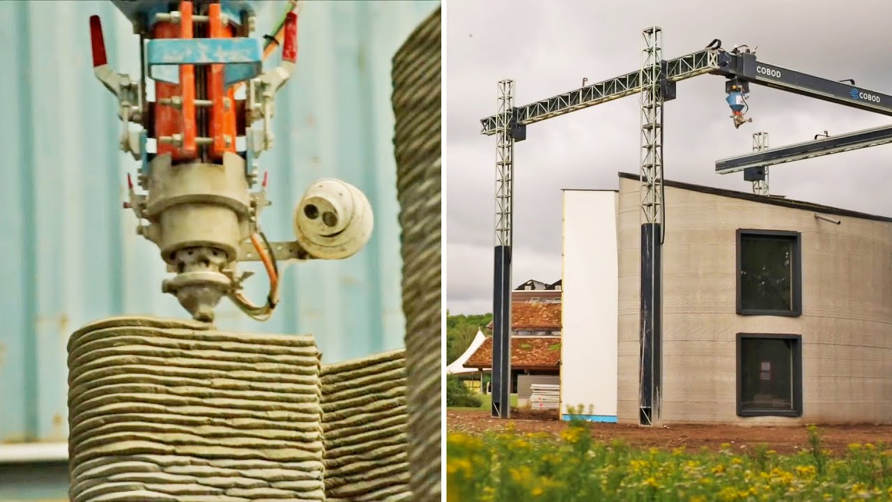 Giant 3D-printer builds a TWO-STORY house in one piece 🏡 - MaxresDefault