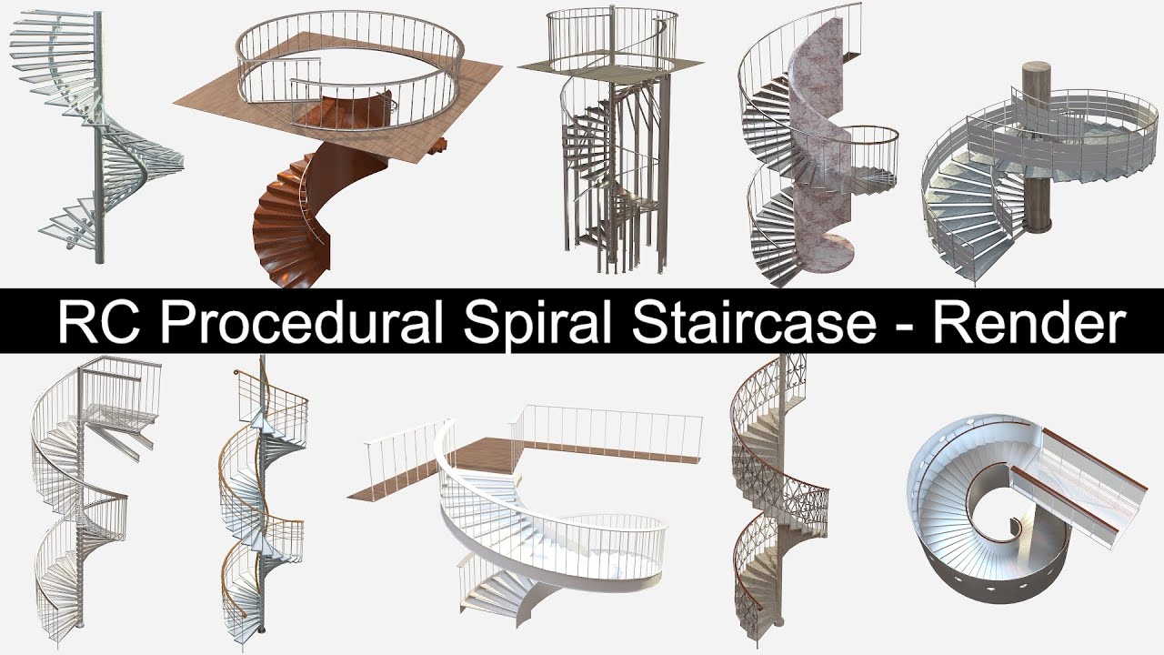 Procedural Spiral Staircase - Presets Render (Houdini) - YouTube